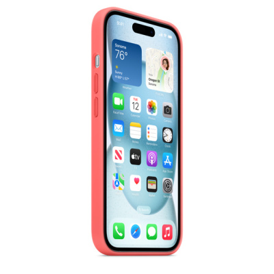 Силиконовый чехол Apple для iPhone 15 Silicone Case with MagSafe - Guava (Гуава) - GorbTech