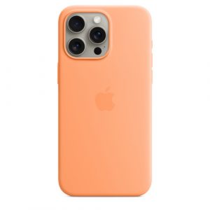 Силиконовый чехол Apple для iPhone 15 Pro Max Silicone Case with MagSafe - Orange Sorbet (Оранжевый) - GorbTech