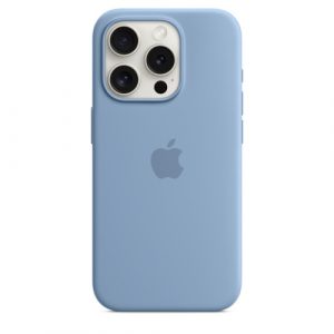 Силиконовый чехол Apple для iPhone 15 Pro Silicone Case with MagSafe - Winter Blue (Голубой) - GorbTech
