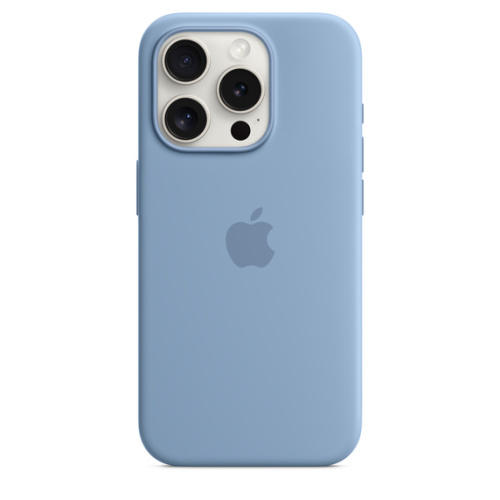 Силиконовый чехол Apple для iPhone 15 Pro Silicone Case with MagSafe - Winter Blue (Голубой) - GorbTech