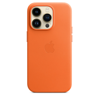 Чехол Apple для iPhone 14 Pro Leather Case with MagSafe - Orange (Оранжевый) - GorbTech
