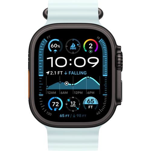 Смарт-часы Apple Watch Ultra 2 (2024) 49mm Black Titanium Case with Ocean Band Ice Blue (Голубой) - GorbTech