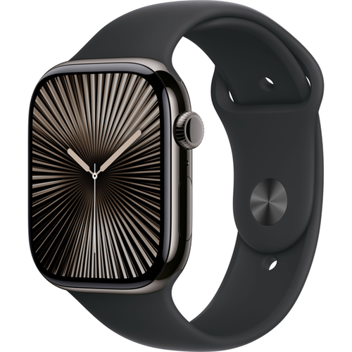 Смарт-часы Apple Watch Series 10 (GPS+Cellular) 42mm Slate Titanium Case with Black Sport Band (Графитовый) - GorbTech