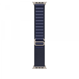 Ремешок для Apple Watch Ultra 49mm Navy Alpine Loop - Small - Natural Titanium Finish (Синий) - GorbTech