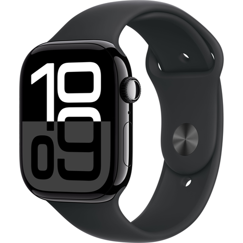 Смарт-часы Apple Watch Series 10 (GPS) 46mm Jet Black Aluminum Case with Black Sport Band (Черный) - GorbTech
