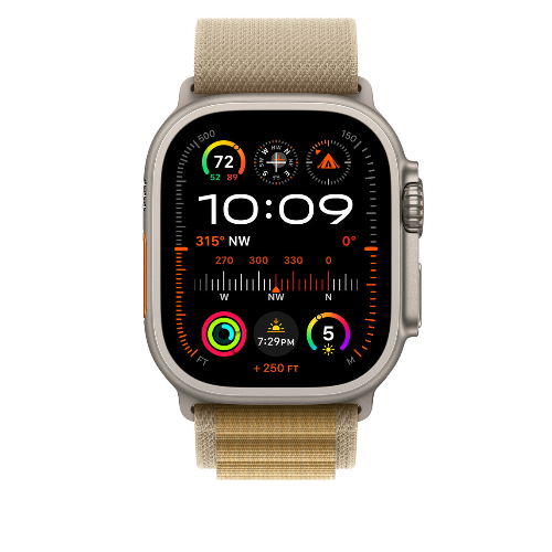 Ремешок для Apple Watch Ultra 49mm Tan Alpine Loop - Large - Natural Titanium Finish (Желтовато-Коричневый) - GorbTech
