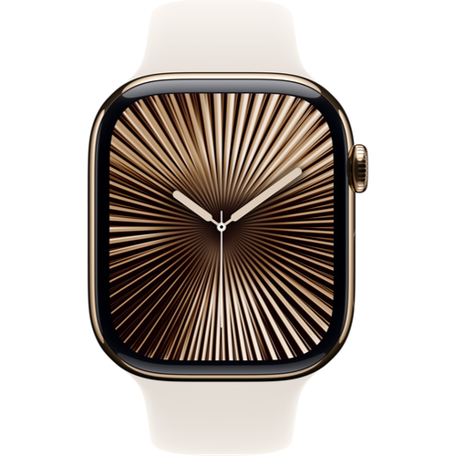 Смарт-часы Apple Watch Series 10 (GPS+Cellular) 42mm Gold Titanium Case with Starlight Sport Band (Золотой) - GorbTech