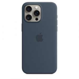 Силиконовый чехол Apple для iPhone 15 Pro Max Silicone Case with MagSafe - Storm Blue (Синий) - GorbTech