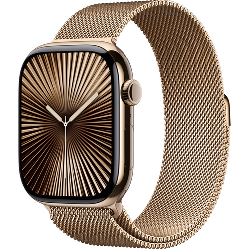 Смарт-часы Apple Watch Series 10 (GPS+Cellular) 46mm Gold Titanium Case with Gold Milanese Loop (Золотой) - GorbTech