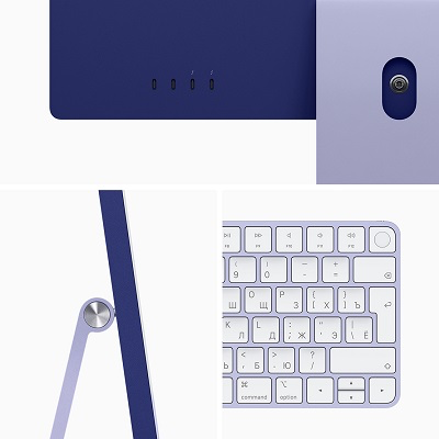 Моноблок Apple iMac 24 M3 (2023) Purple (Фиолетовый) (M3 8-core CPU/24GB/512Gb/10-Core GPU) - GorbTech