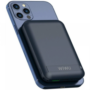 Аккумулятор внешний универсальный WiWU Snap Cube Magnetic Wireless Charger Power Bank 10000mAh (Синий) - GorbTech