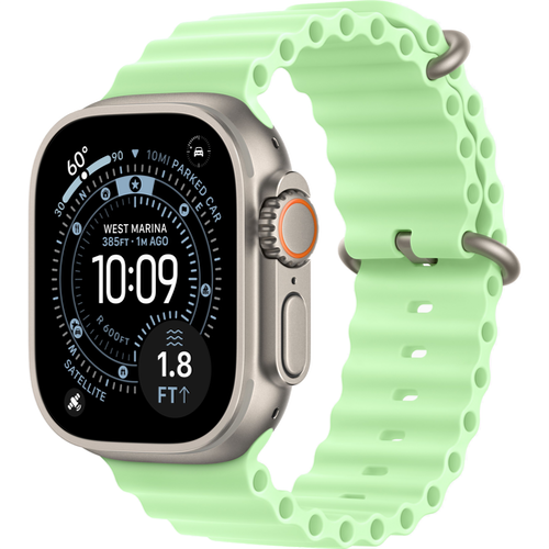 Смарт-часы Apple Watch Ultra 3 (2025) 49mm Natural Titanium Case with Ocean Band Neon Green (Неоново-Зеленый) - GorbTech