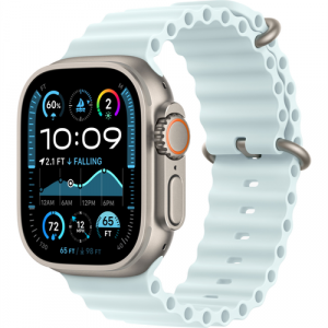 Смарт-часы Apple Watch Ultra 2 (2024) 49mm Natural Titanium Case with Ocean Band Ice Blue (Голубой) - GorbTech
