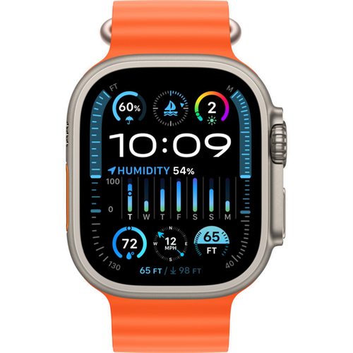 Смарт-часы Apple Watch Ultra 2 (2023) 49mm Titanium Case with Ocean Band Orange (Оранжевый) - GorbTech