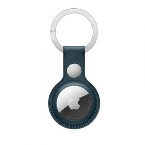 Кожаный брелок Apple для AirTag с кольцом для ключей Baltic Blue (Балтийский синий) - GorbTech