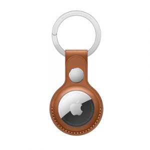 Кожаный брелок Apple для AirTag с кольцом для ключей Saddle Brown (Золотисто-коричневый) - GorbTech