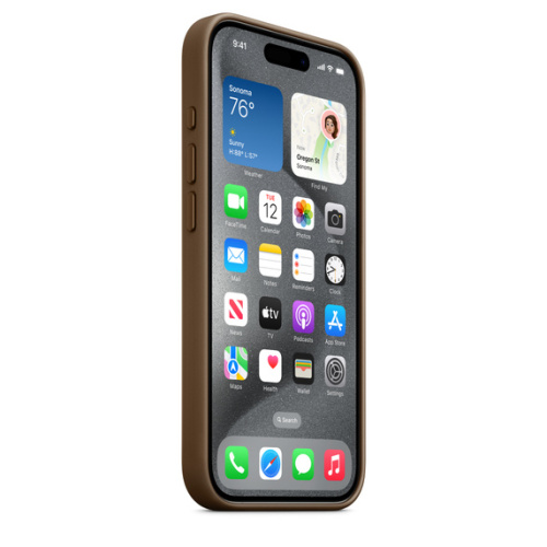 Тканевый чехол Apple для iPhone 15 Pro Max FineWoven Case with MagSafe - Taupe (Коричневый) - GorbTech