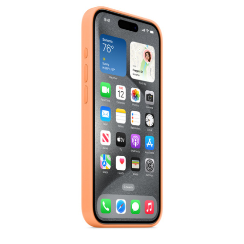 Силиконовый чехол Apple для iPhone 15 Pro Silicone Case with MagSafe - Orange Sorbet (Оранжевый) - GorbTech