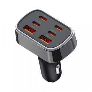 Разделитель автомобильный Deppa 2xUSB-A + 4xType-C : (PD/QC 3.0 D-11226, 105 Вт) (Черый) - GorbTech