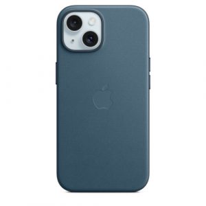 Тканевый чехол Apple для iPhone 15 FineWoven Case with MagSafe - Pacific Blue (Синий) - GorbTech