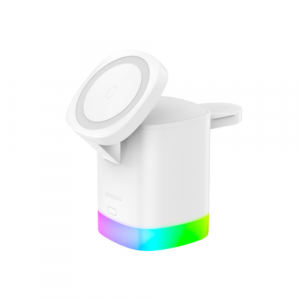 Беспроводное зарядное устройство Deppa 3в1 Magsafe Tower Stand Qi 20W Белый - GorbTech