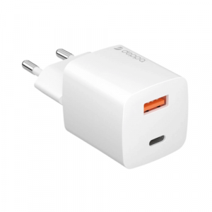 Адаптер питания Deppa 20 Вт GaN USB-C + USB-A (Белый) - GorbTech