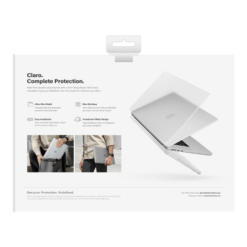 Чехол Uniq Claro для MacBook Pro 16 M1/M2/M3/M4/M5 Matte Clear (Матовый прозрачный) - GorbTech