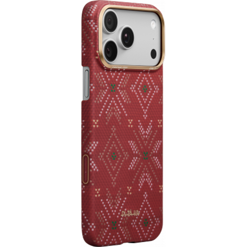 Чехол Pitaka Threads of Winter Ultra-Slim PitaTap для iPhone 17 Pro Max Red - GorbTech
