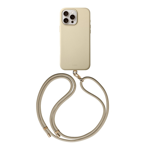 Чехол из искусственной кожи для iPhone 16 Pro UNIQ COEHL MUSE MagSafe Cream - GorbTech