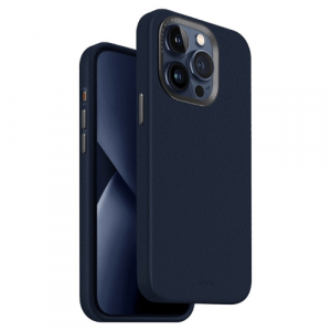 Кожаный чехол Uniq Lyden MagSafe для iPhone 15 Pro Blue (Синий) - GorbTech