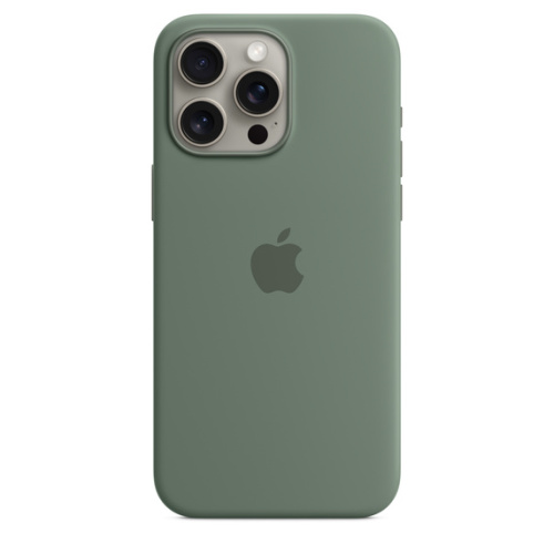 Силиконовый чехол Apple для iPhone 15 Pro Max Silicone Case with MagSafe - Cypress (Зеленый) - GorbTech