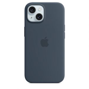 Силиконовый чехол Apple для iPhone 15 Silicone Case with MagSafe - Storm Blue (Синий) - GorbTech