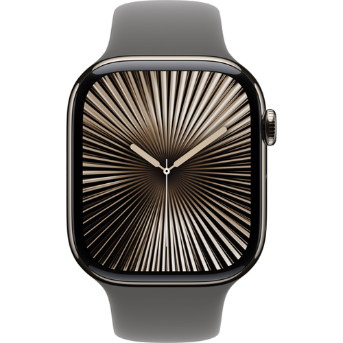 Смарт-часы Apple Watch Series 10 (GPS+Cellular) 42mm Natural Titanium Case with Stone Gray Sport Band (Титановый) - GorbTech