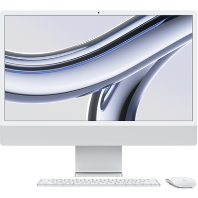 Моноблок Apple iMac 24 M3 (2023) Silver (Серебристый) (M3 8-core CPU/8GB/256Gb/8-Core GPU) MQR93 - GorbTech