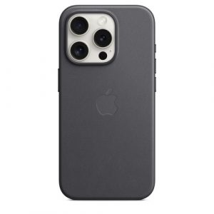 Тканевый чехол Apple для iPhone 15 Pro FineWoven Case with MagSafe - Black (Черный) - GorbTech