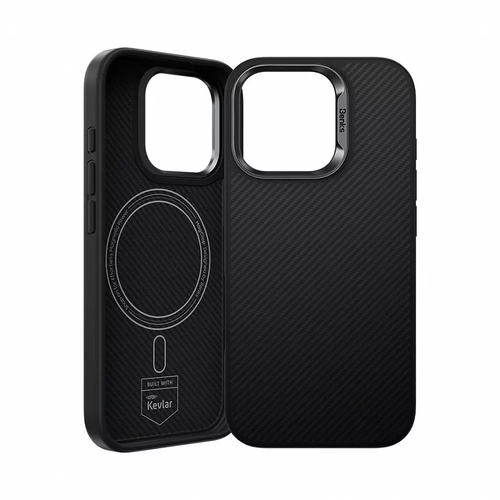 Усиленный чехол Benks ArmorPro Case built with Kevlar® 600D для iPhone 16 Pro Max 6.9", цвет черный (Black/Metal Frame) - GorbTech