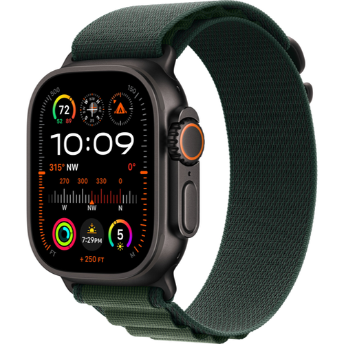 Смарт-часы Apple Watch Ultra 2 (2024) 49mm Black Titanium Case with Alpine Loop Dark Green (Темно-Зеленый) - GorbTech