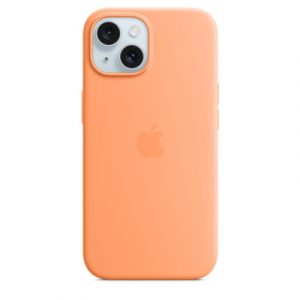 Силиконовый чехол Apple для iPhone 15 Silicone Case with MagSafe - Orange Sorbet (Оранжевый) - GorbTech