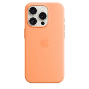 Силиконовый чехол Apple для iPhone 15 Pro Silicone Case with MagSafe - Orange Sorbet (Оранжевый) - GorbTech