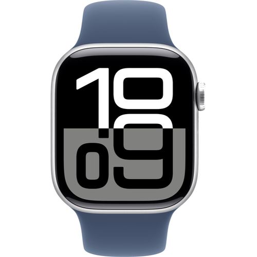 Смарт-часы Apple Watch Series 10 (GPS) 42mm Silver Aluminum Case with Denim Sport Band (Серебристый) - GorbTech