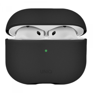 Чехол из искусственной кожи Uniq LYDEN DS для AirPods 4, цвет черный (BLACK) - GorbTech