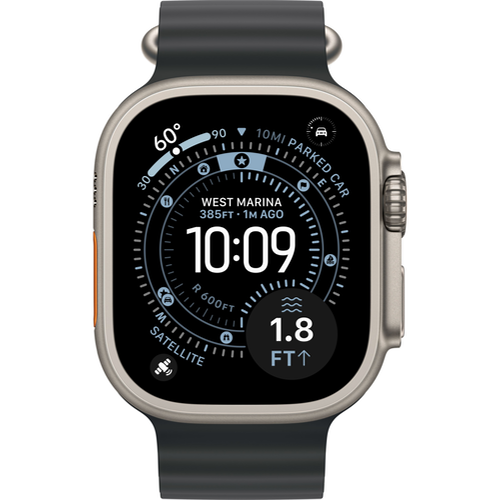 Смарт-часы Apple Watch Ultra 3 (2025) 49mm Natural Titanium Case with Ocean Band Black (Черный) - GorbTech