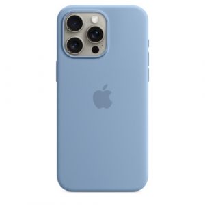 Силиконовый чехол Apple для iPhone 15 Pro Max Silicone Case with MagSafe - Winter Blue (Голубой) - GorbTech