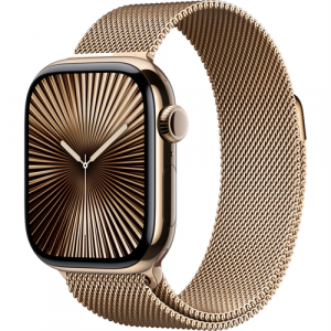 Смарт-часы Apple Watch Series 10 (GPS+Cellular) 42mm Gold Titanium Case with Gold Milanese Loop (Золотой) - GorbTech