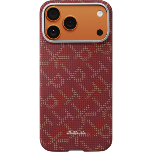 Чехол Pitaka Monogram Ultra-Slim Case для iPhone 17 Pro Red - GorbTech
