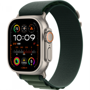 Смарт-часы Apple Watch Ultra 2 (2024) 49mm Natural Titanium Case with Alpine Loop Dark Green (Темно-Зеленый) - GorbTech