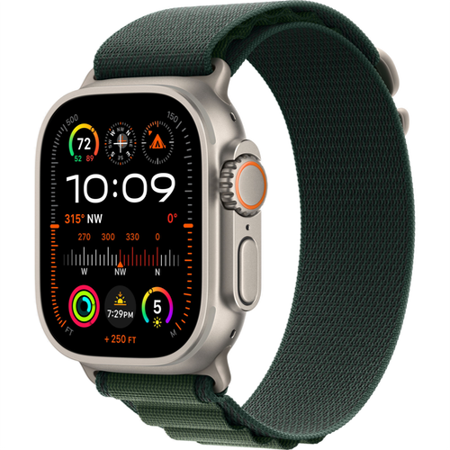 Смарт-часы Apple Watch Ultra 2 (2024) 49mm Natural Titanium Case with Alpine Loop Dark Green (Темно-Зеленый) - GorbTech