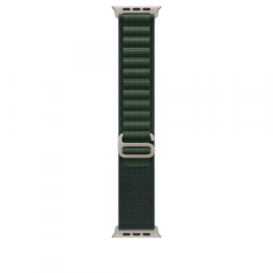 Ремешок для Apple Watch Ultra 49mm Dark Green Alpine Loop - Large - Natural Titanium Finish (Темно-Зеленый) - GorbTech