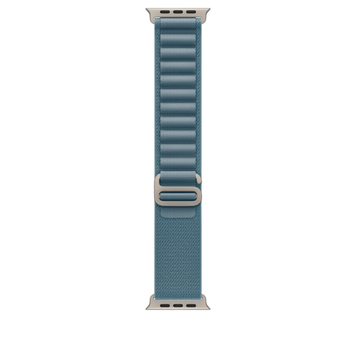 Ремешок для Apple Watch Ultra 49mm Light Blue Alpine Loop - Large - Natural Titanium Finish (Синий) - GorbTech