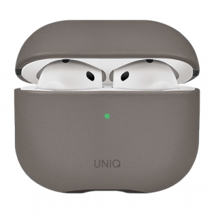 Чехол из искусственной кожи Uniq LYDEN DS для AirPods 4 цвет серый (FLINT GREY) - GorbTech